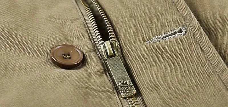 Drune | Herren Safari-Jacke mit Eingrifftaschen