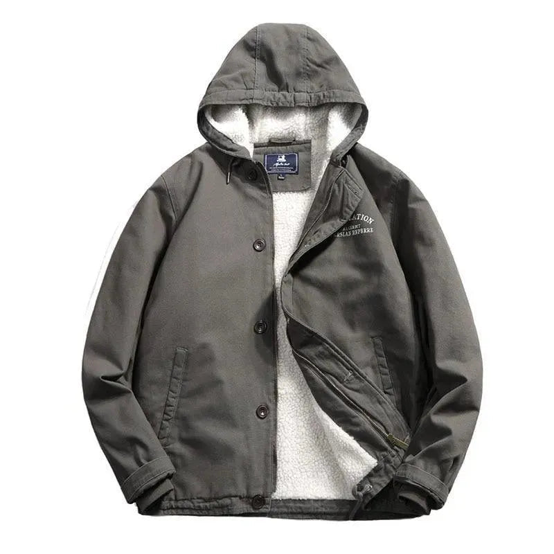 Drune | Herren Safari-Jacke mit Eingrifftaschen