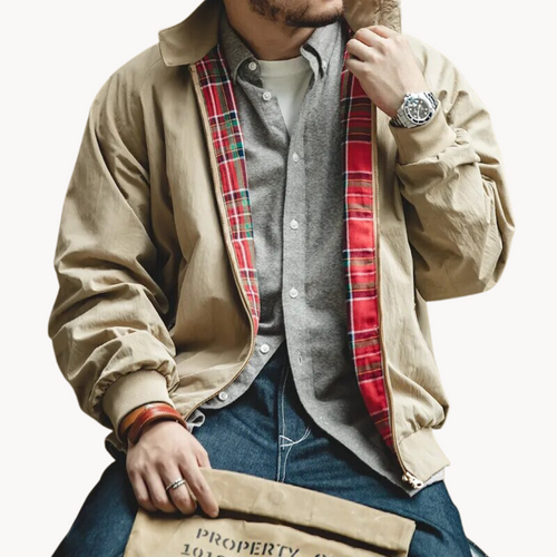 Drune | Herren Baumwoll Harrington Jacke - Klassisch & Vielseitig
