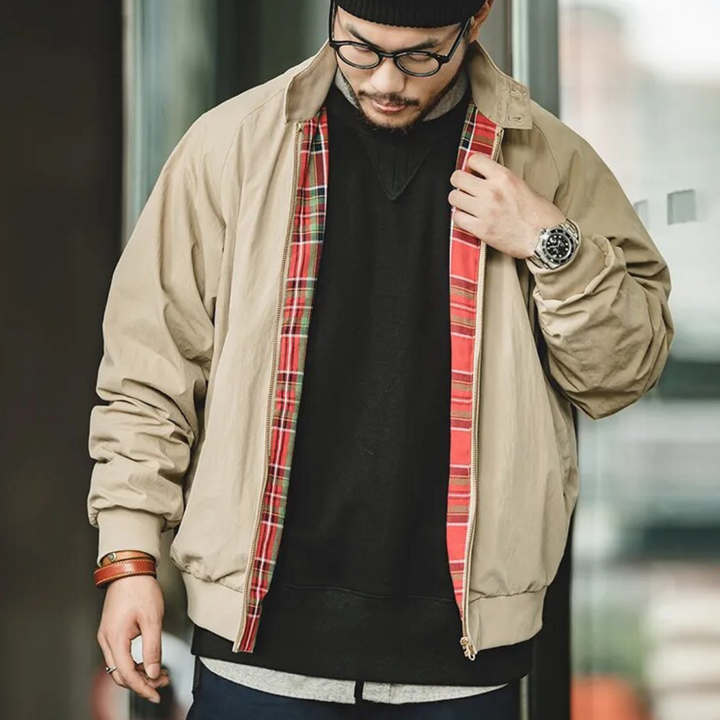 Drune | Herren Baumwoll Harrington Jacke - Klassisch & Vielseitig