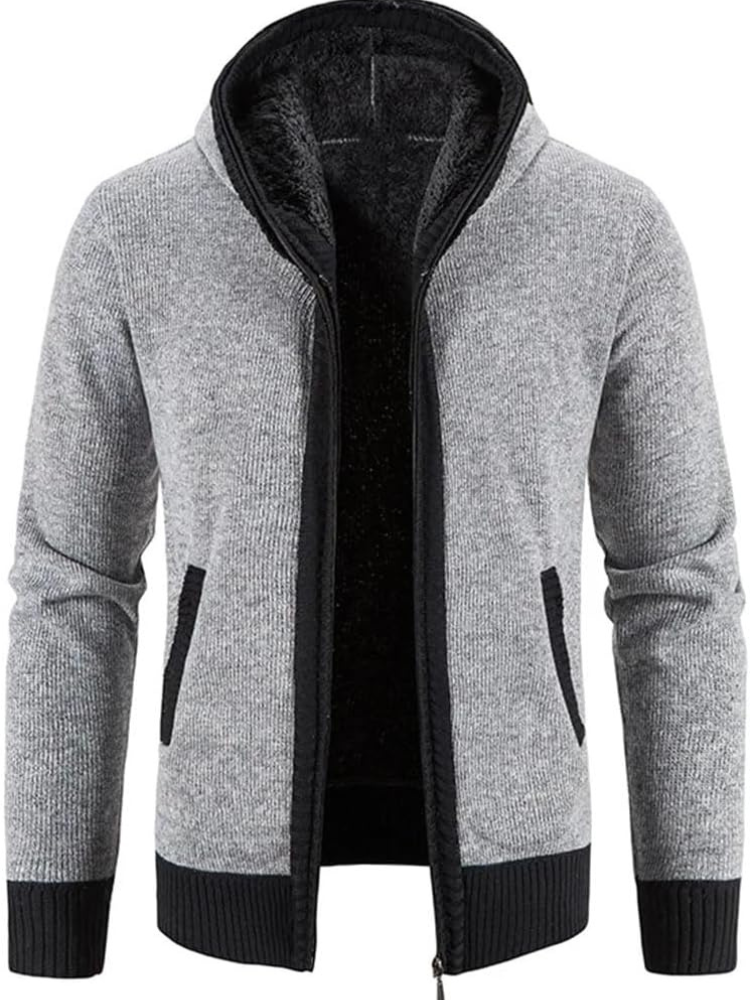 Drune | Kapuzenpullover Mit Reißverschluss Aus Strick in Der Farbe Chai Für Herren