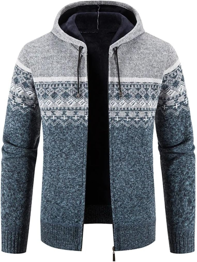 Drune | Kapuzenpullover Mit Reißverschluss Aus Strick in Der Farbe Chai Für Herren