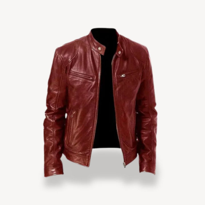 Drune | Herren Premium Leder Bikerjacke - Reißverschluss-Stil