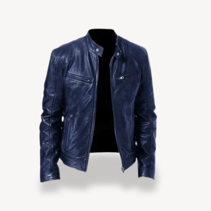 Drune | Herren Premium Leder Bikerjacke - Reißverschluss-Stil