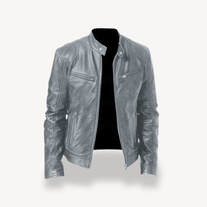 Drune | Herren Premium Leder Bikerjacke - Reißverschluss-Stil
