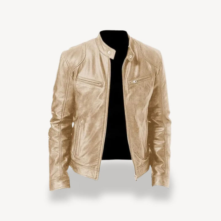 Drune | Herren Premium Leder Bikerjacke - Reißverschluss-Stil