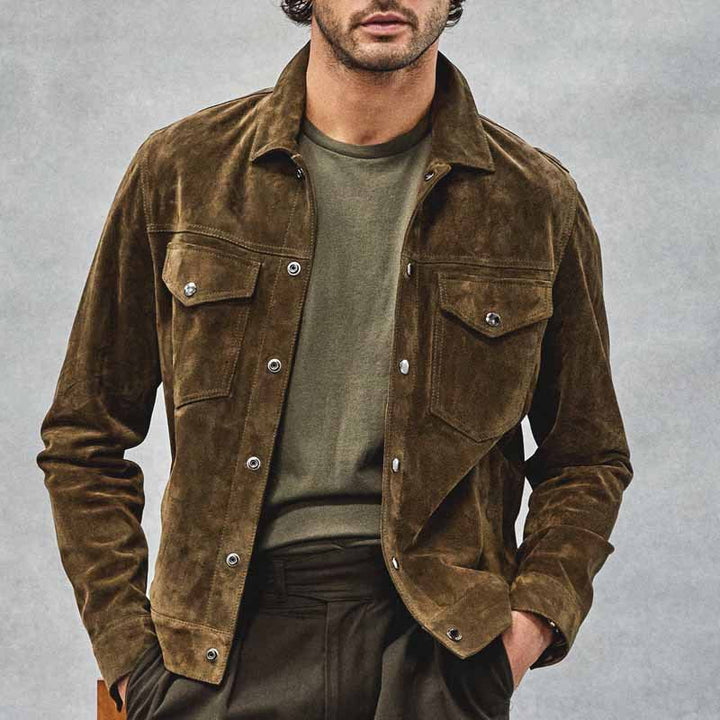 Drune | Herren Vintage Cordjacke mit Brusttaschen