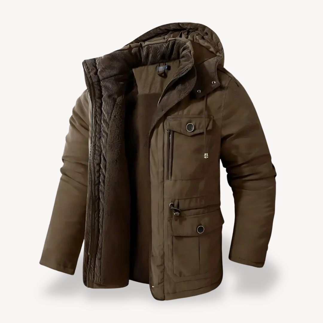Drune | Herren wasserdichter Winterparka mit fellgefütterter Kapuze