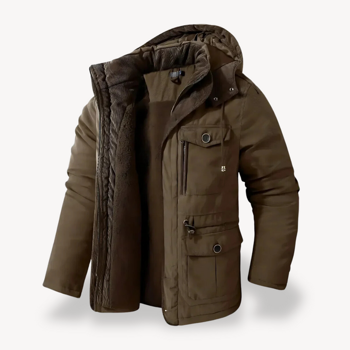 Drune | Herren wasserdichter Winterparka mit fellgefütterter Kapuze