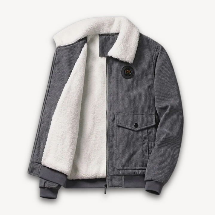 Drune | Herren Wintercord-Jacke mit Sherpa-Futter