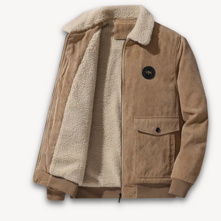 Drune | Herren Wintercord-Jacke mit Sherpa-Futter