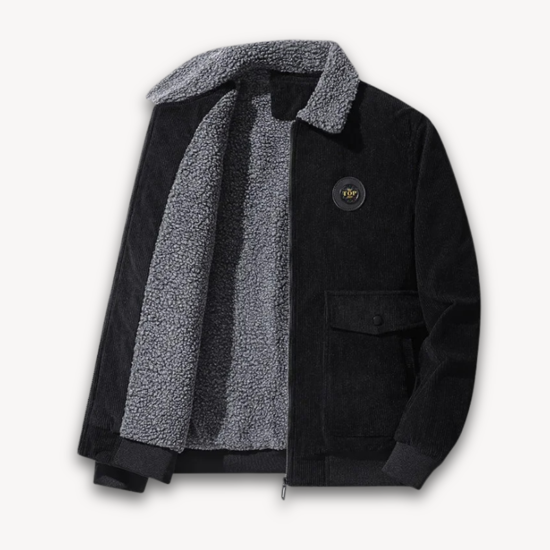 Drune | Herren Wintercord-Jacke mit Sherpa-Futter