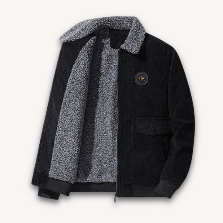 Drune | Herren Wintercord-Jacke mit Sherpa-Futter