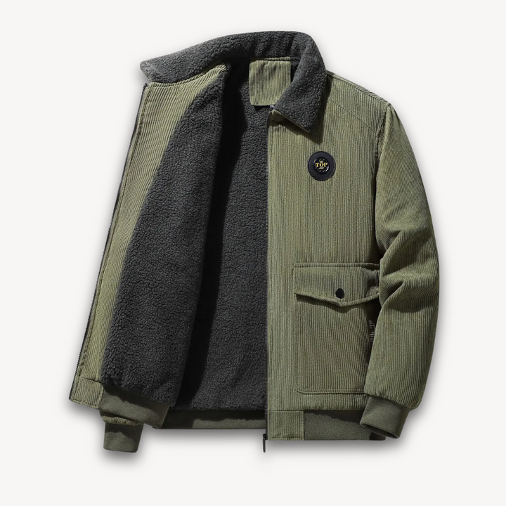 Drune | Herren Wintercord-Jacke mit Sherpa-Futter