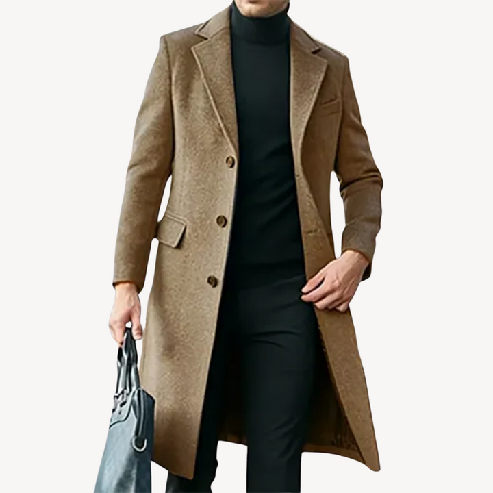 Drune | Herren Wollmantel - Eleganter & Warmer Langer Mantel
