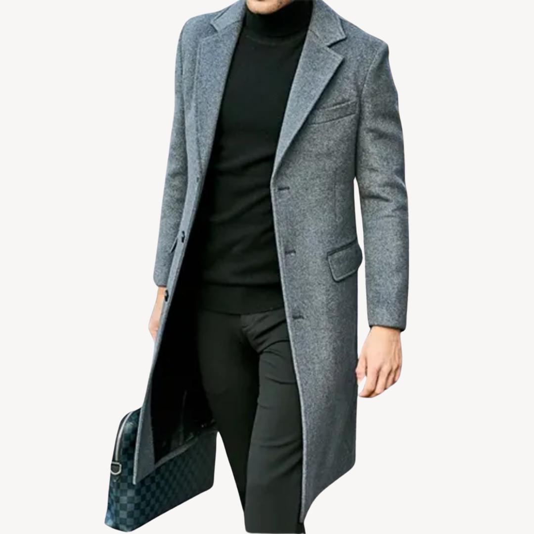 Drune | Herren Wollmantel - Eleganter & Warmer Langer Mantel