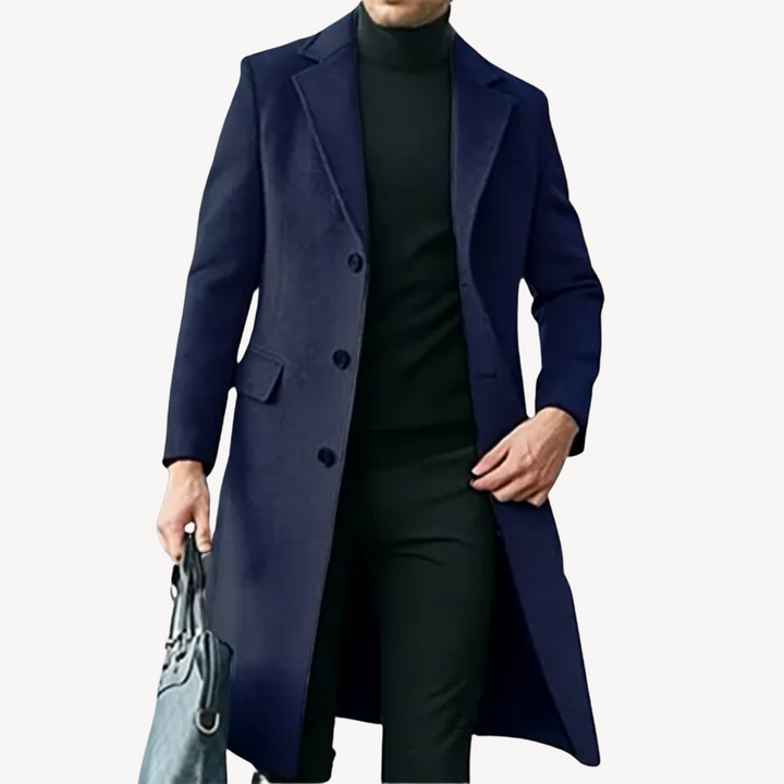 Drune | Herren Wollmantel - Eleganter & Warmer Langer Mantel