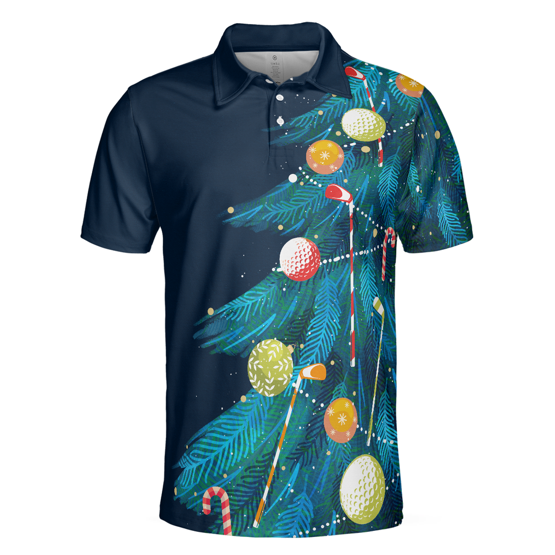 Drune | Weihnachts Golf Polo Shirts - Herren Golf Polo Shirts Kurzarm - Weihnachtsbaum Muster Shirt Dry Fit - Weihnachts Shirt Geschenkidee für Männer