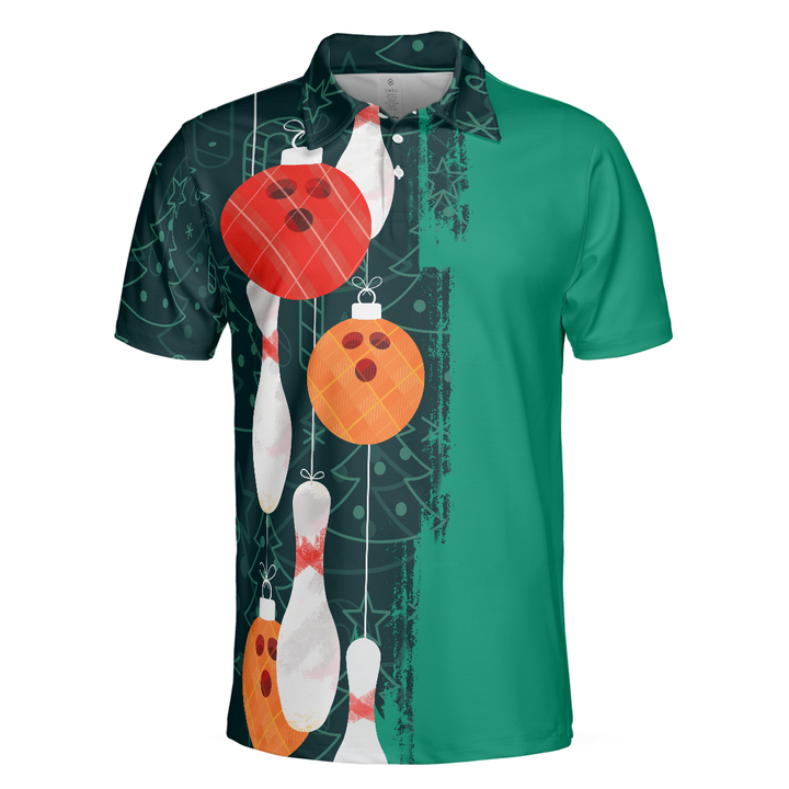 Drune | Weihnachts Bowling Dekoration Licht Herren Polo Shirts
