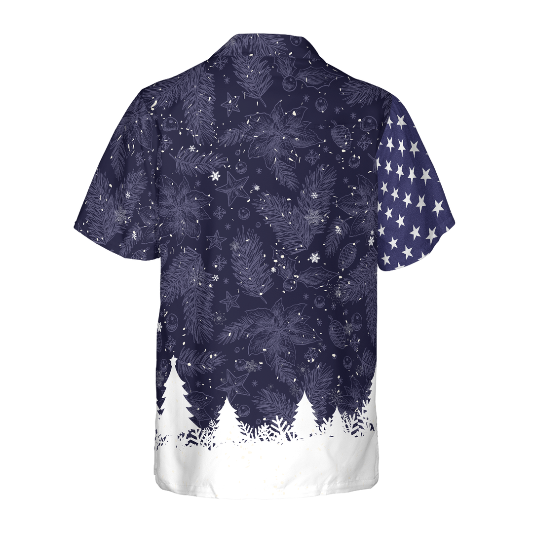 Drune | Hyperfavor Weihnachts-Hawaiianhemden, Frohe Weihnachten USA-Flaggenmuster-Shirt Kurzarm, Weihnachtshemd-Idee Geschenk für Männer und Frauen