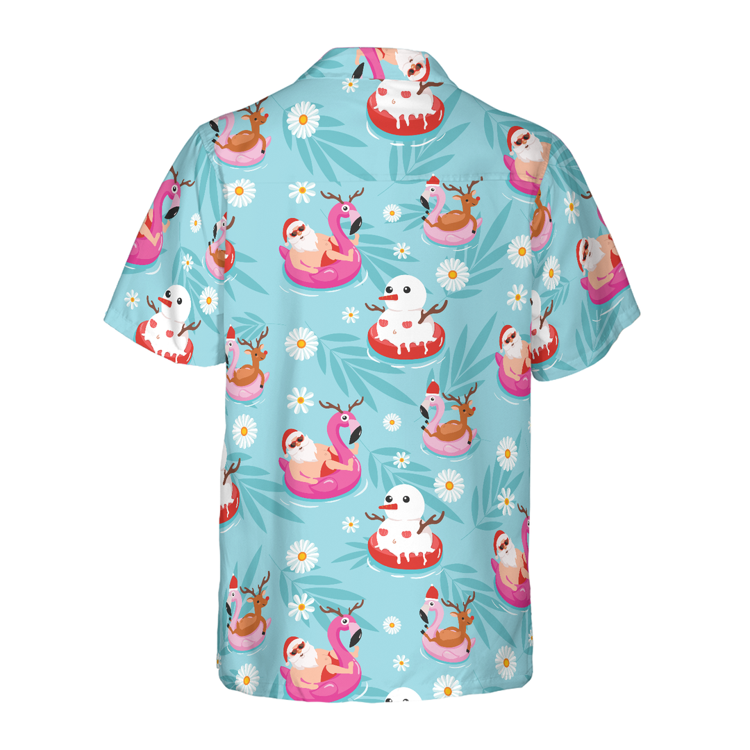 Drune | Hyperfavor Weihnachts-Hawaiian-Shirts, Santa Strand Sommer Muster Shirt Kurzarm, Weihnachtshemden Idee Geschenk Für Männer Und Frauen