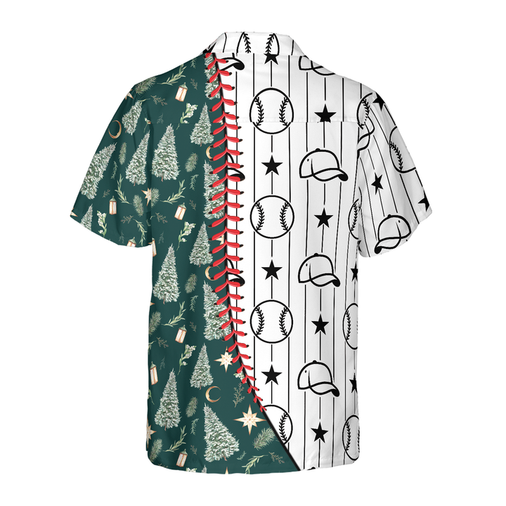 Drune | Hyperfavor Weihnachts-Hawaiian-Shirts, Baseball-Muster-Shirt kurzarm, Weihnachts-Shirt-Idee Geschenk für Männer und Frauen