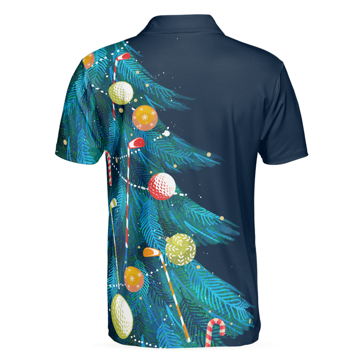 Drune | Weihnachts Golf Polo Shirts - Herren Golf Polo Shirts Kurzarm - Weihnachtsbaum Muster Shirt Dry Fit - Weihnachts Shirt Geschenkidee für Männer