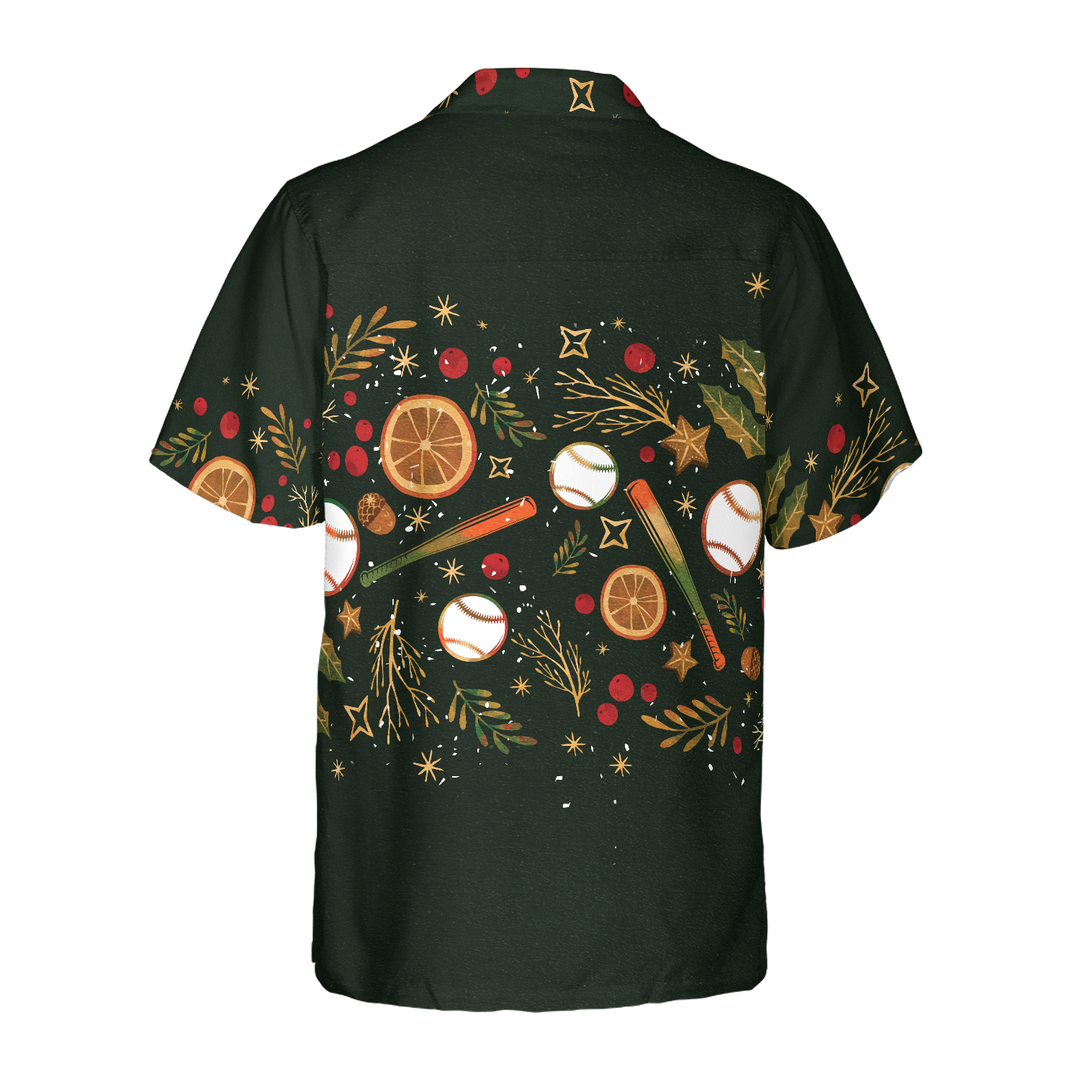 Drune | Hyperfavor Weihnachten Hawaiian-Shirts für Männer und Frauen, Weihnachts-Baseballmuster Hawaiian-Shirt mit Knopfleiste Kurzarm