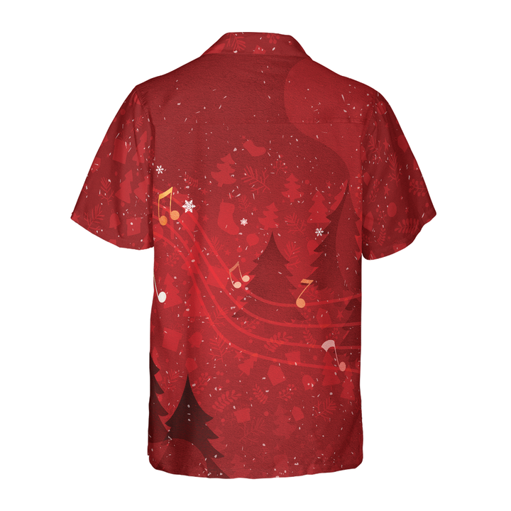 Drune | Hyperfavor Weihnachts-Hawaiian-Shirts für Männer und Frauen, Santa spielt Klavier Hawaiian Shirt Knopf-down Shirt Kurzarm