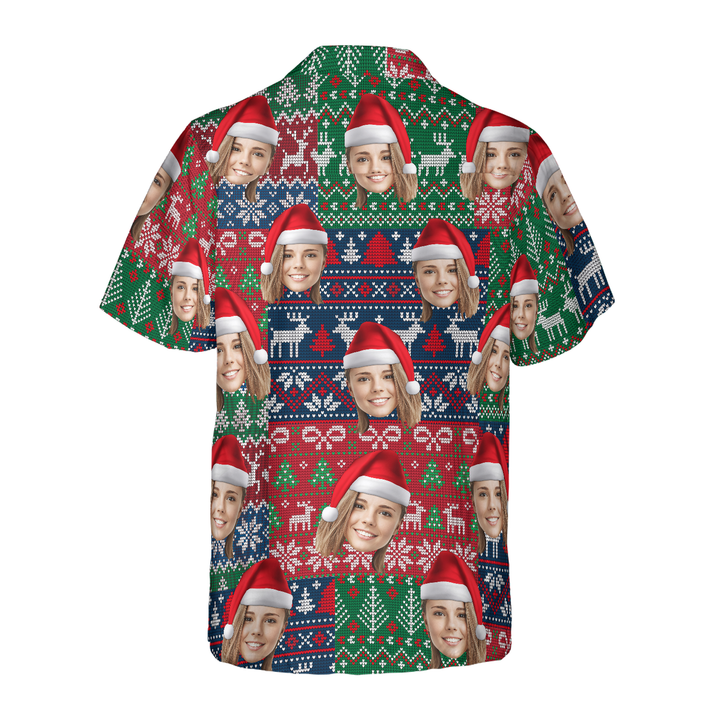 Drune | Lustige benutzerdefinierte Gesichts-Weihnachts-02 benutzerdefinierte Hawaiian-Shirt
