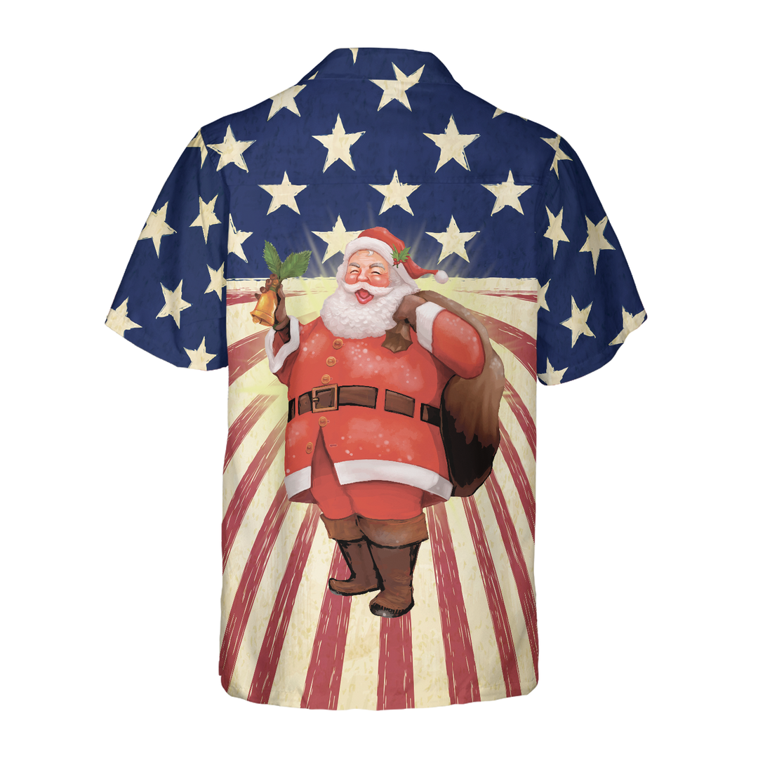 Drune | Hyperfavor Santa Weihnachten Santa Amerika Hawaiian-Shirt, Weihnachtshemden Kurzarm Knopf-down-Hemd für Männer und Frauen
