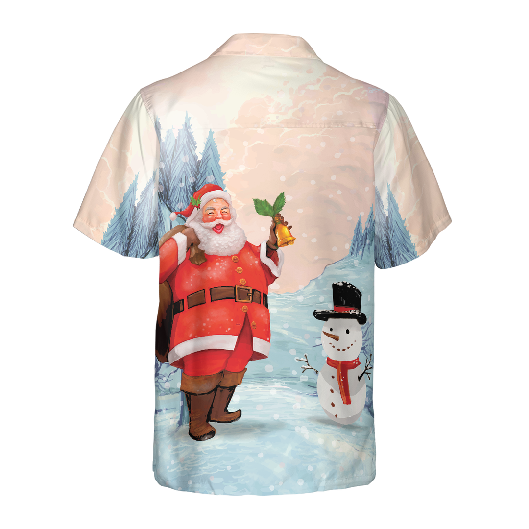 Drune | Hyperfavor Weihnachten Hawaiian Shirts, Santa mit Schneemann Shirt Kurzarm, Weihnachts Shirt Idee Geschenk für Männer und Frauen