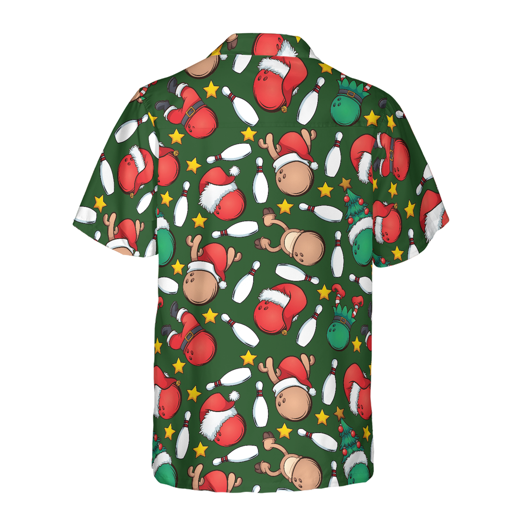 Drune | Hyperfavor Weihnachts-Hawaiianhemden, Weihnachts-Bowlingmuster-Shirt Kurzarm, Weihnachts-Shirt Geschenkidee für Männer und Frauen