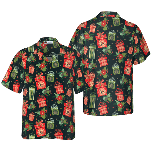 Drune | Hyperfavor Weihnachten Hawaiian Hemden, Weihnachtsgeschenk Musterhemd Kurzarm, Weihnachtshemd Ideen Geschenk für Männer und Frauen