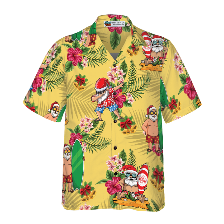 Drune | Frohe Weihnachten Santa Claus Surfing Dab Hawaiian Shirt
