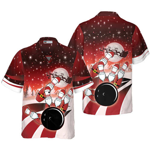 Drune | Hawaiian-Shirts, Weihnachts-Bowling-Shirt Kurzarm, Weihnachts-Shirt Geschenke-Idee Für Männer und Frauen