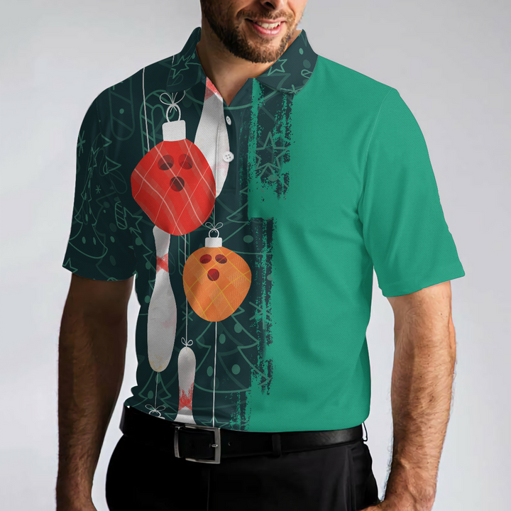 Drune | Weihnachts Bowling Dekoration Licht Herren Polo Shirts