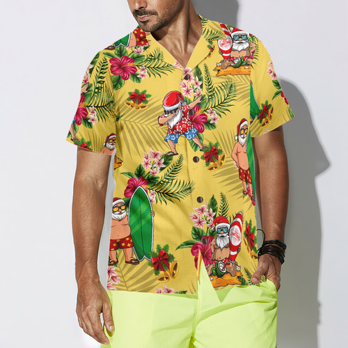 Drune | Frohe Weihnachten Santa Claus Surfing Dab Hawaiian Shirt