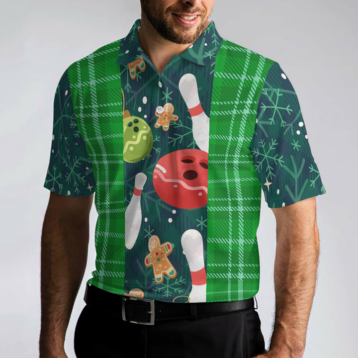 Drune | Weihnachts-Bowling mit Flanellkaromuster Herren Polohemden