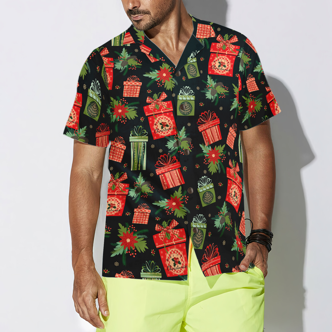 Drune | Hyperfavor Weihnachten Hawaiian Hemden, Weihnachtsgeschenk Musterhemd Kurzarm, Weihnachtshemd Ideen Geschenk für Männer und Frauen
