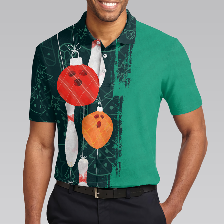 Drune | Weihnachts Bowling Dekoration Licht Herren Polo Shirts