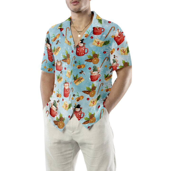 Drune | Hyperfavor Santa Weihnachtsmuster 2 Muster Hawaiian Hemd, Weihnachtshemden Kurzarm Knopfdown Hemd für Männer und Frauen