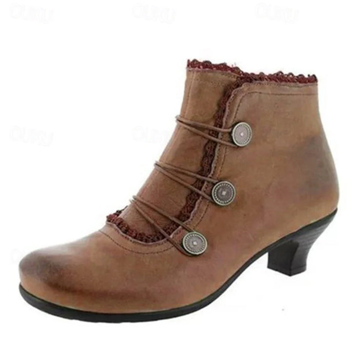 Drune | Damen Viktorianische Schnür-Stiefeletten mit Spitzenbesatz