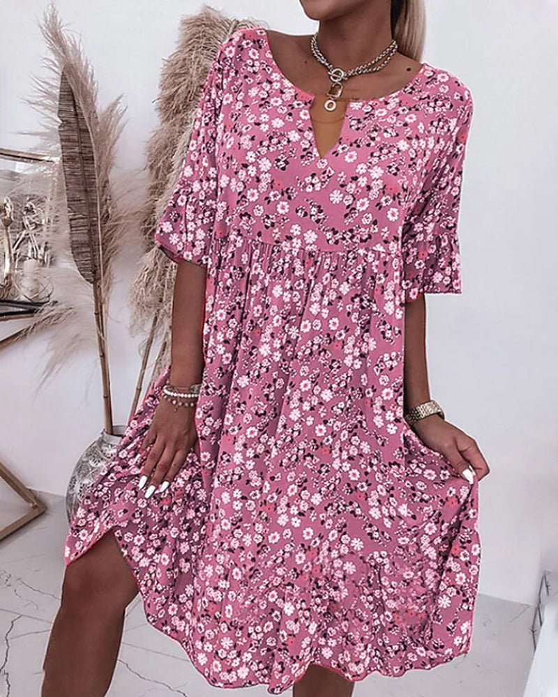 Drune | Kleid mit Blumenmuster und Lockerer Passform für Damen