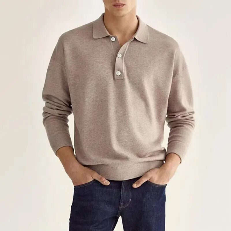Drune | Klassische Langarm-Poloshirt für Männer