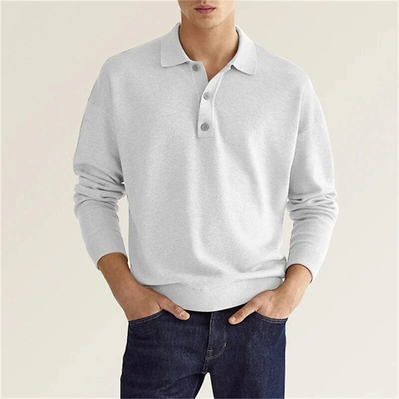 Drune | Klassische Langarm-Poloshirt für Männer