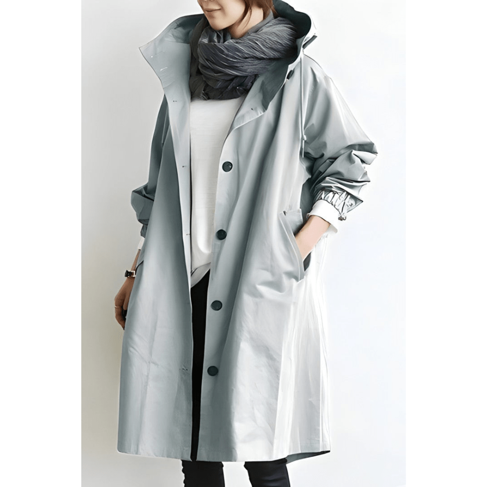 Drune | Trench Coat Damen mit Kapuze - Wetterfest