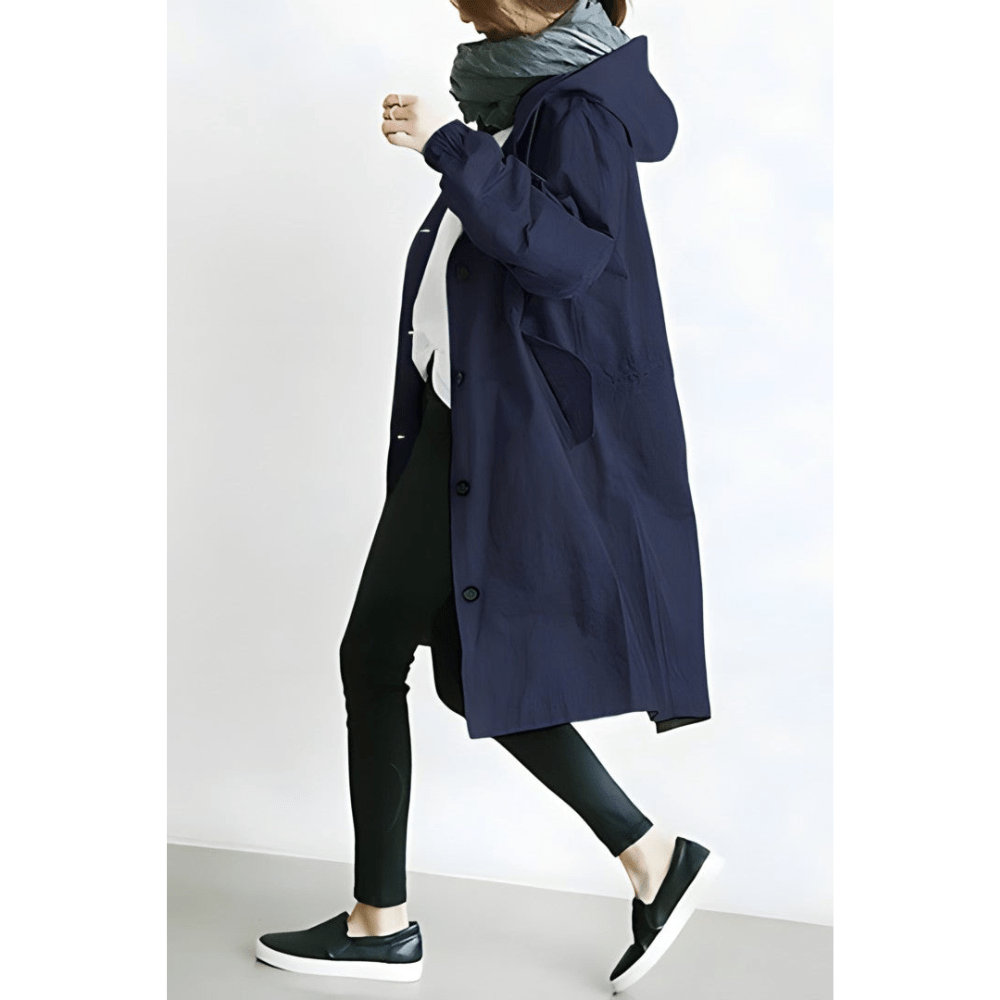 Drune | Trench Coat Damen mit Kapuze - Wetterfest