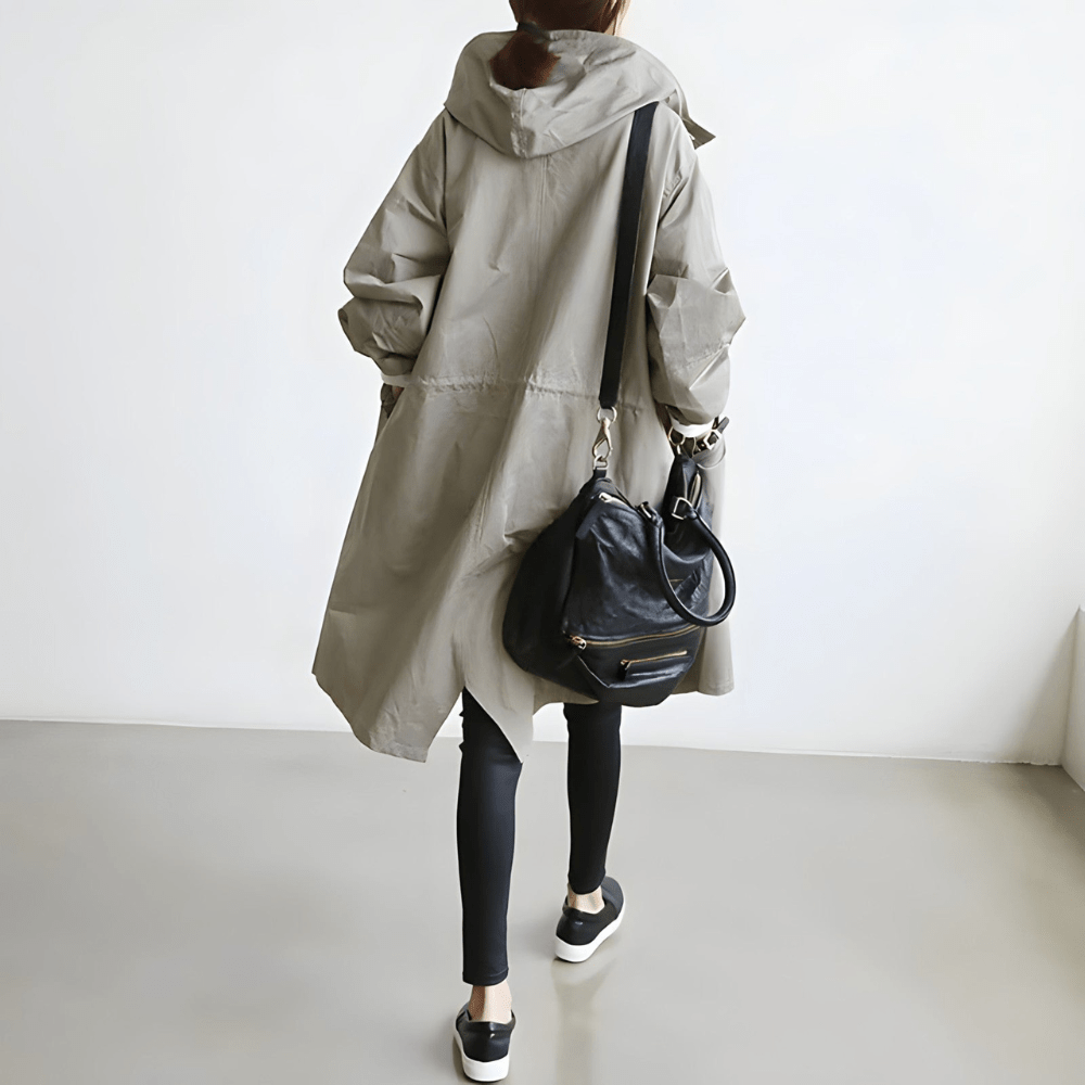 Drune | Trench Coat Damen mit Kapuze - Wetterfest