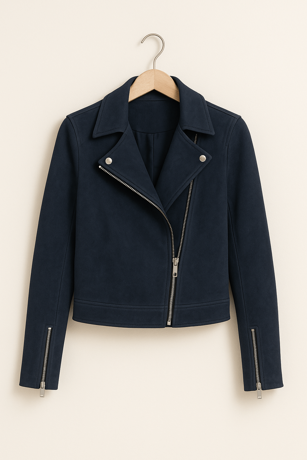 Drune | Bikerjacke Aus Wildlederimitat Stylische Übergangsjacke mit Reißverschlussdetails